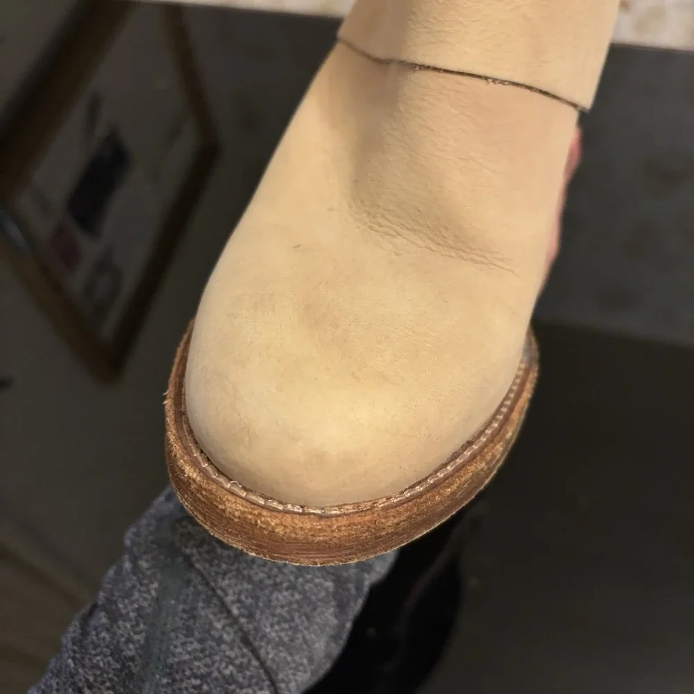 Free People Royal Rush Ankle‎ Boots Leather 38 8 Tan Boho Festival Rodeo Western